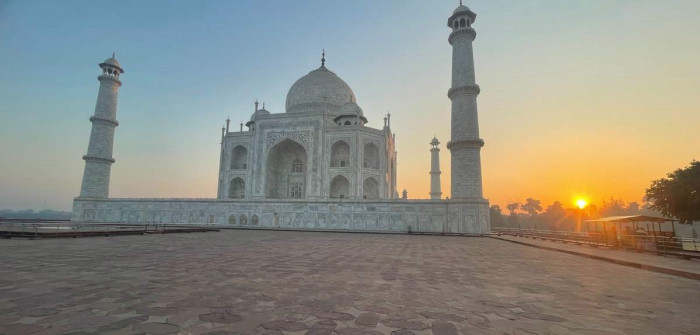 bình minh ở Taj Mahal