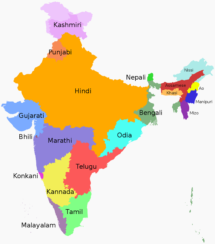 Ấn Độ có tất cả 22 ngôn ngữ chính thức