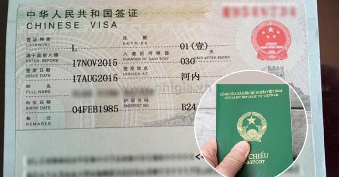 Visa trung quốc khi được cấp