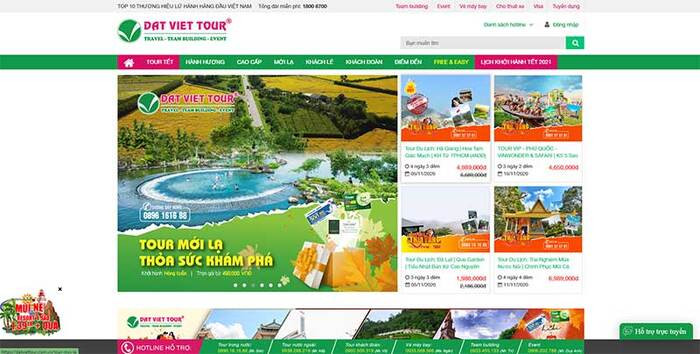 website của Đất Việt Tour