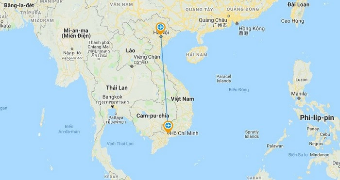 sân bay Tân Sơn nhất đến sân bay Nội Bài
