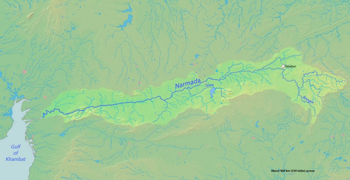 Bản đồ lưu vực sông Narmada