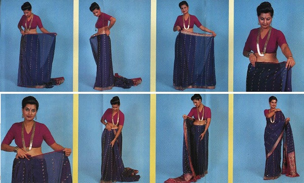 cách quấn trang phục Sari