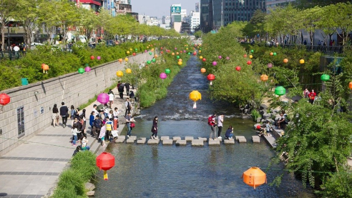 suối nhân tạo ở Seoul
