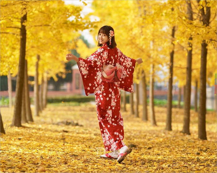 chụp ảnh với kimono