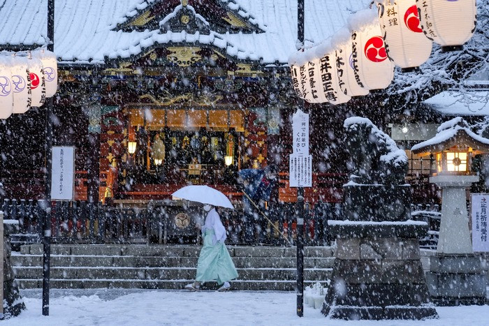 Mùa đông tại Tokyo phủ đầy màu tuyết trắng