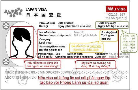 mẫu visa du lịch nhật bản