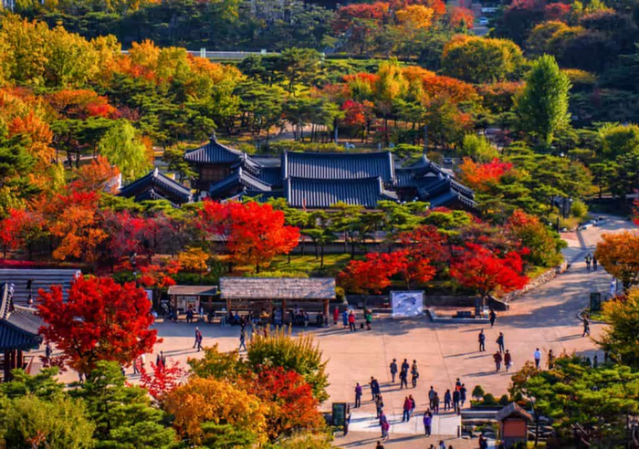 làng cổ hanok mùa thu