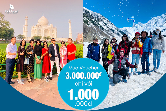 PYS Travel mở bán voucher tour Ấn Độ 3.000.000đ chỉ với giá 1.000.000đ